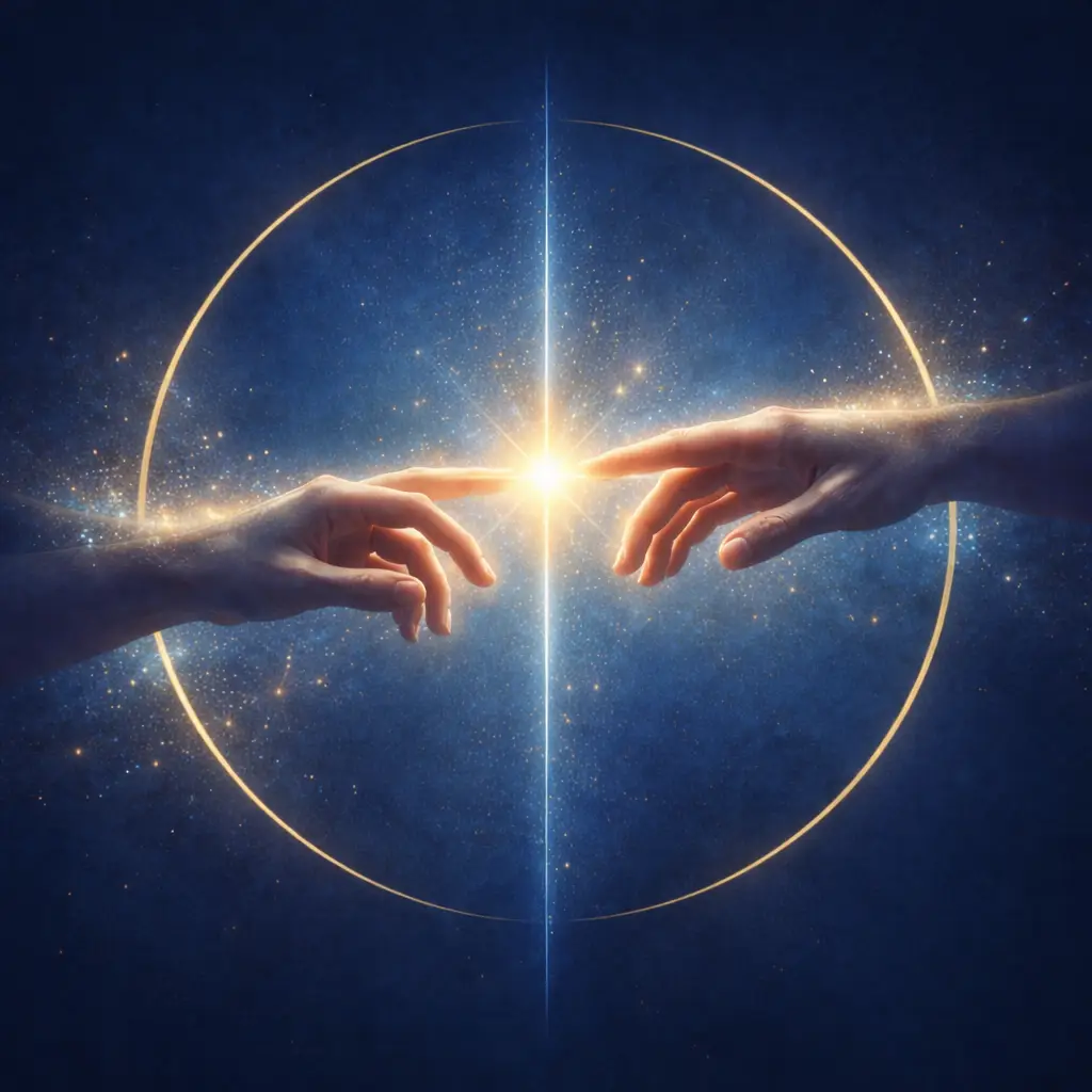 connexion céleste entre les mains